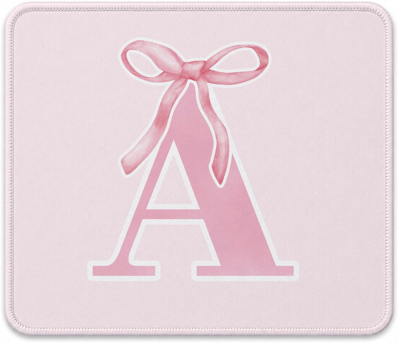 Coquette Trendy Initial a Pink Bow Mouse Pad, 9.5X7.9 Inch