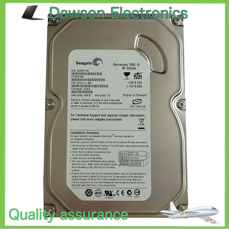 Seagate 80GB ST380215A 7200RPM PATA IDE 3.5" Internal Hard Disk Drive