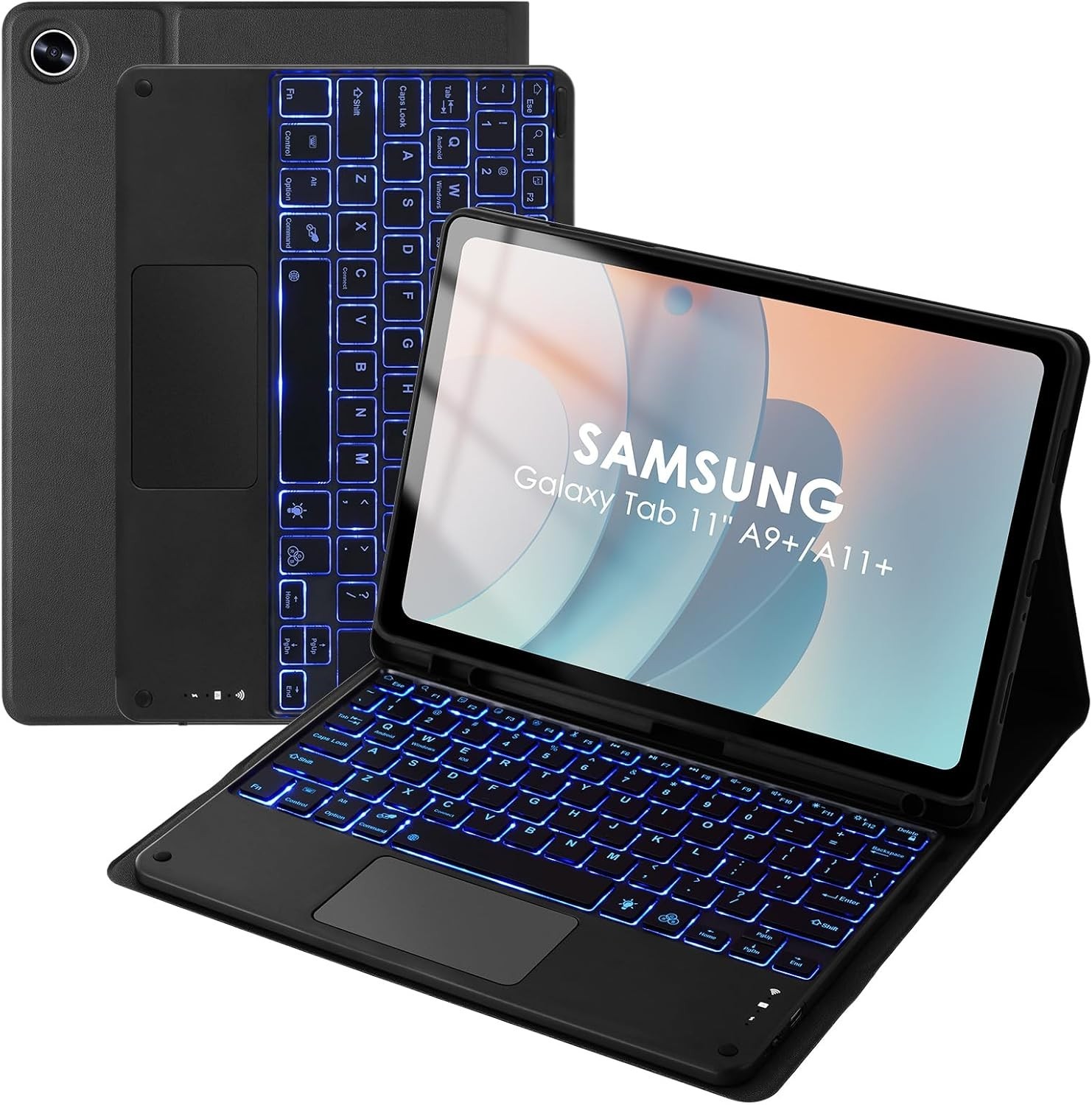 Backlit Keyboard Case with Touchpad for Samsung Galaxy Tab A11+ 2025/ A9+ 2023..
