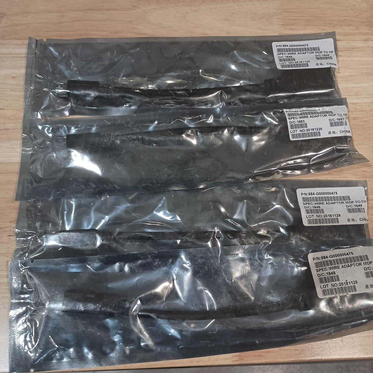 Lot Of 4 Mini DisplayPort (mDP) to DisplayPort (DP) Adapter, Quadro, NVS, Tesla.