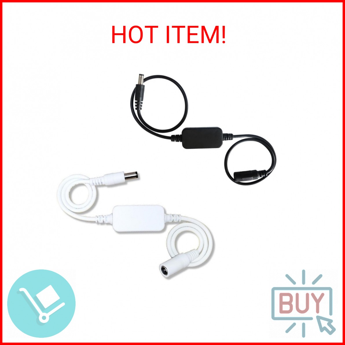 ThtRht 2 Pack Router Rebooter DC Cable with 5.5mm x 2.1mm Plug Wi-Fi Reset Devic