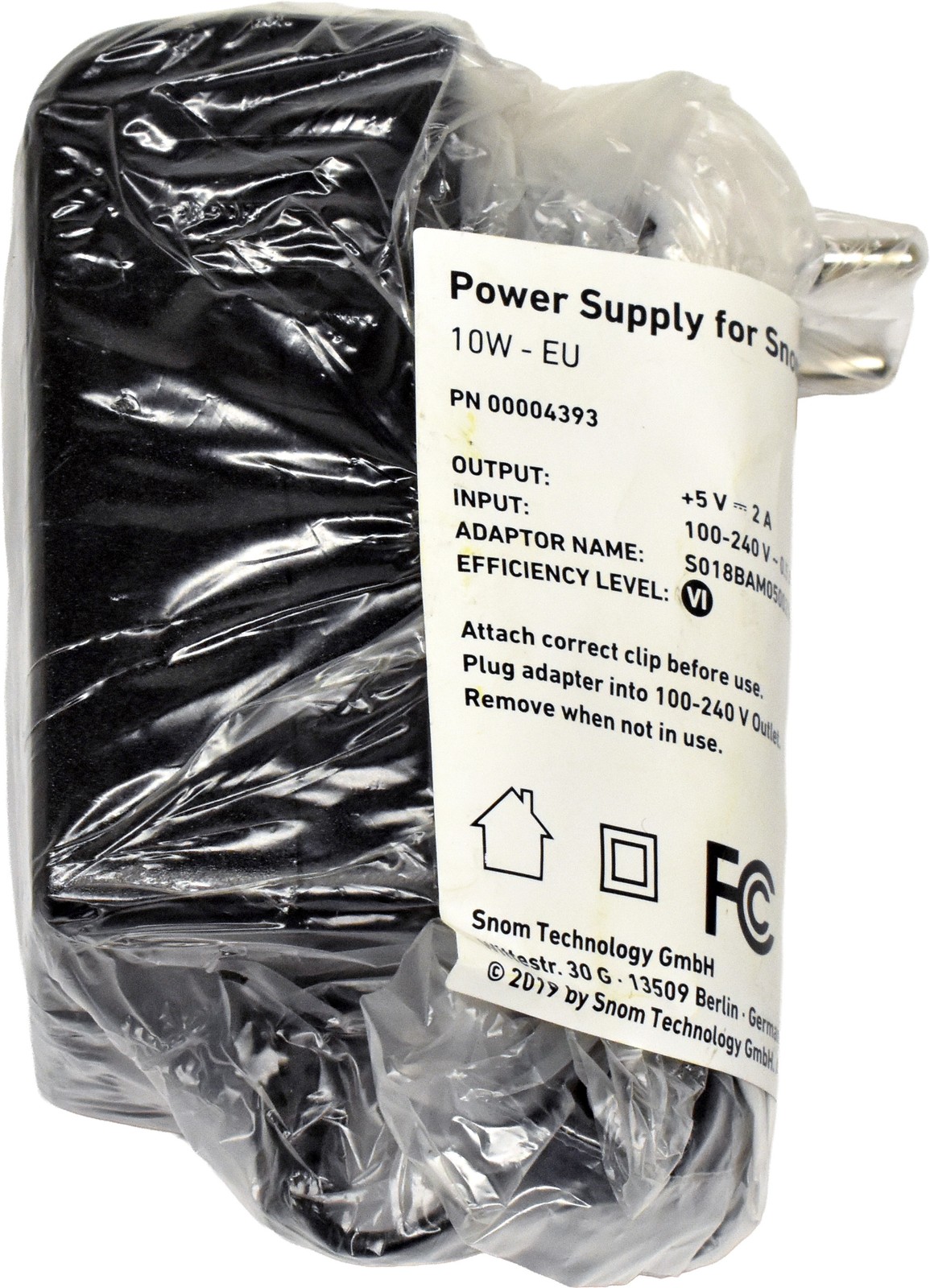 Snom 10W AC Adapter Power Supply 00004393 for D315 D345 D785 NEW NEW