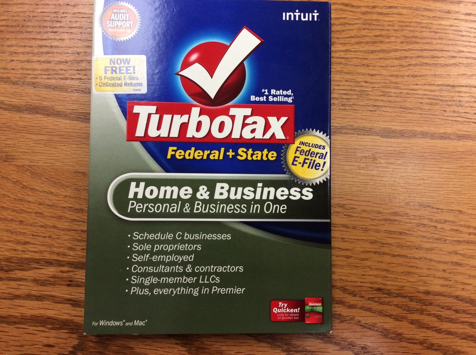 2008 Turbotax home & Business  Fed + State   NEW 