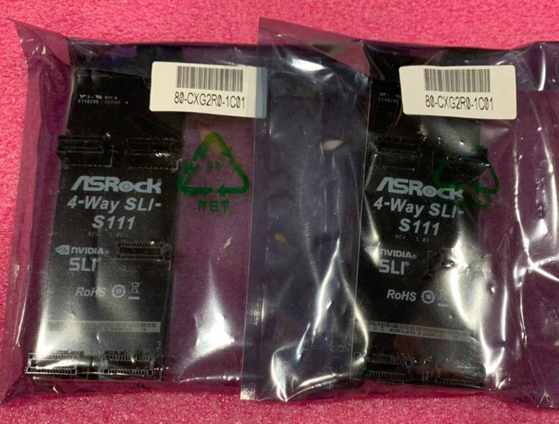 Asrock 4-Way SLI Bridge S111 nVidia 0C1R179 80-CXG2R0-1C01 Lot of 2 OEM
