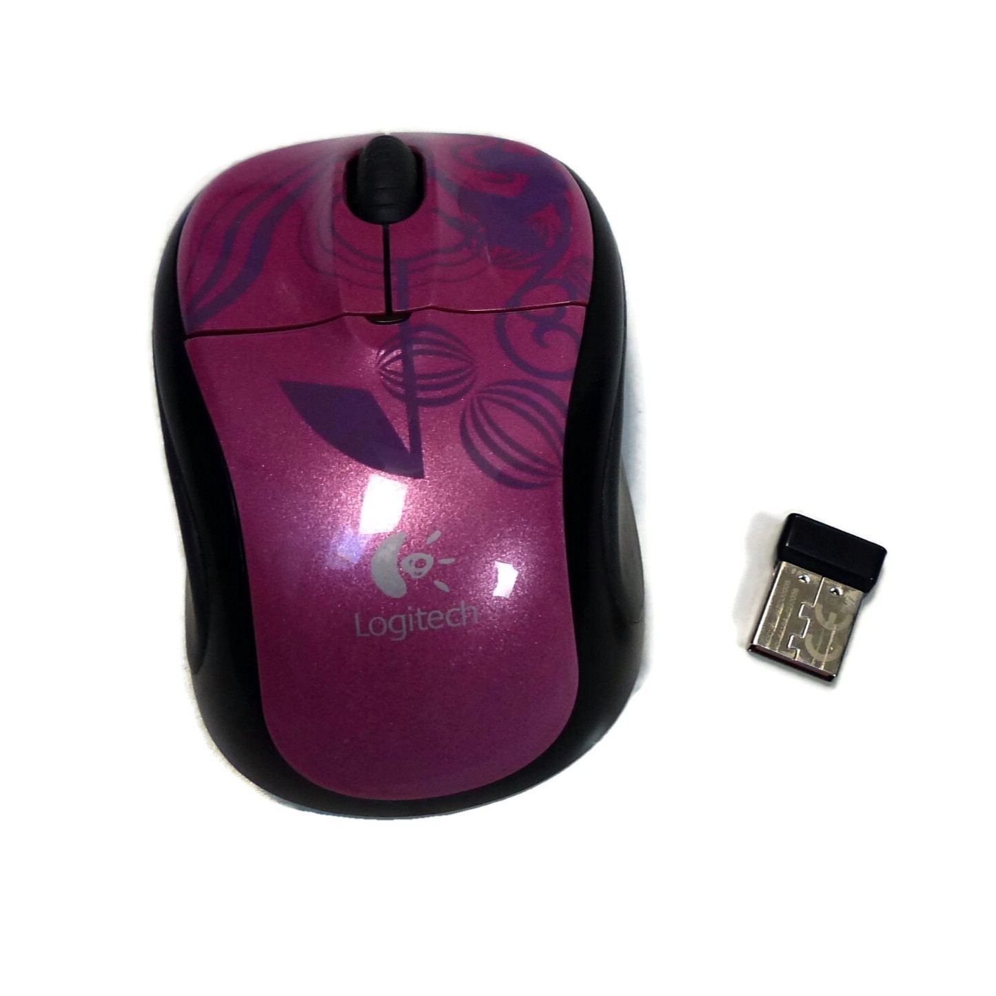 Logitech M305 Wireless Mouse Pink Balance Nano receiver+battery PC/MAC VG TESTED