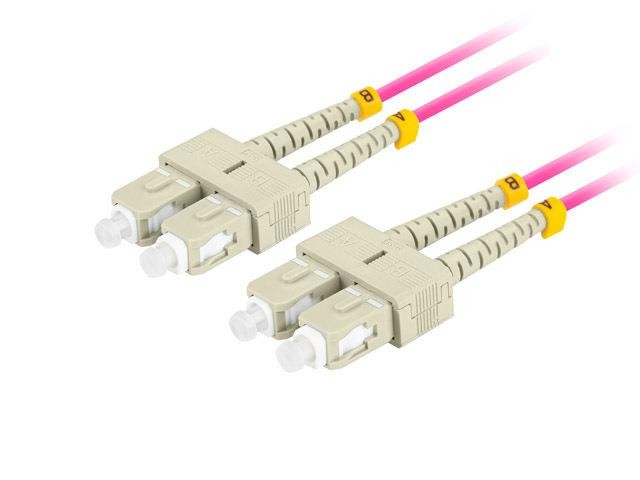 Patchcord światłowodowy Lanberg MM SC/UPC-SC/UPC DUPLEX 3.0mm OM4 50/125 LSZH 5m