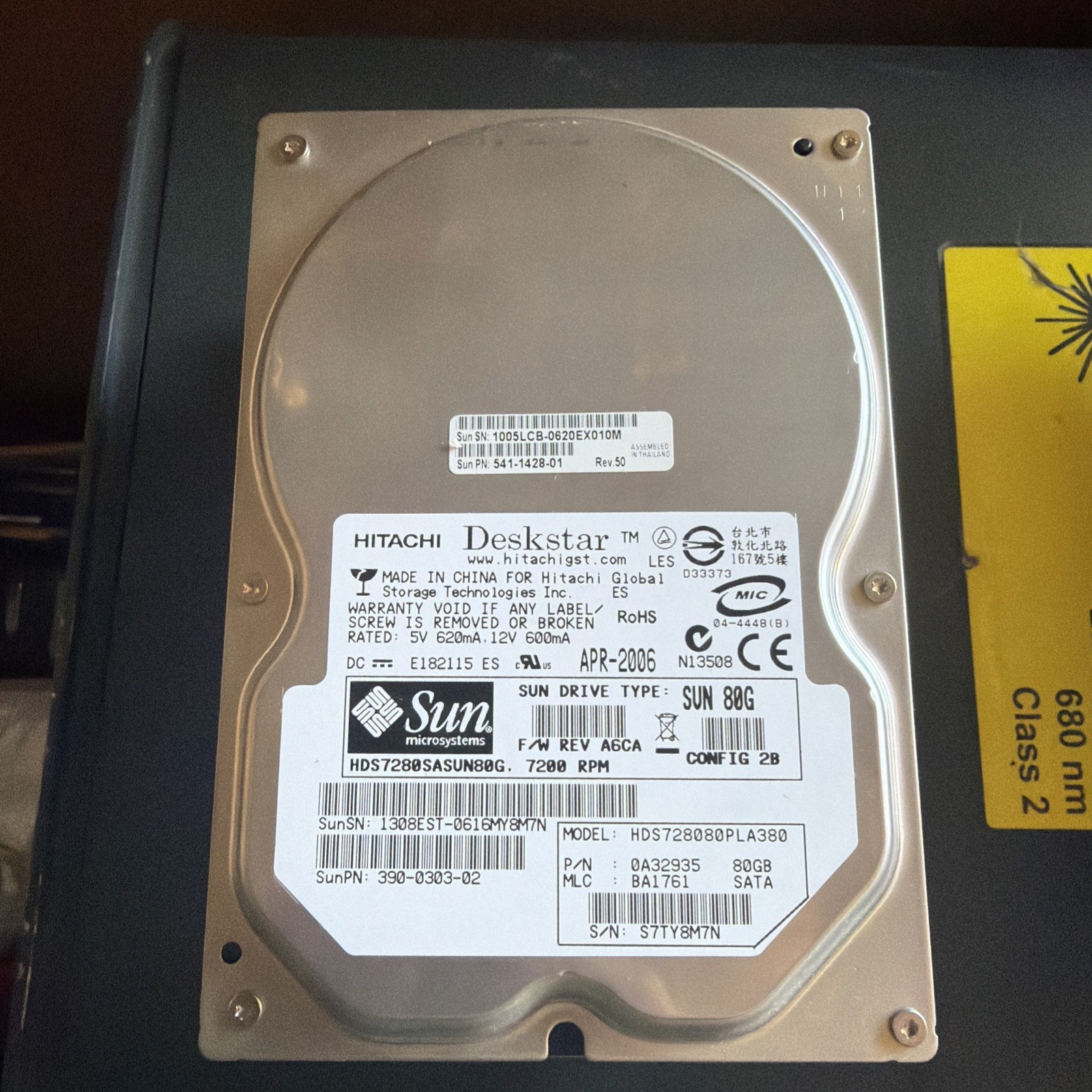 Sun 390-0303 80GB 7.2K SATA Hard Drive 541-1428 for T1000 
