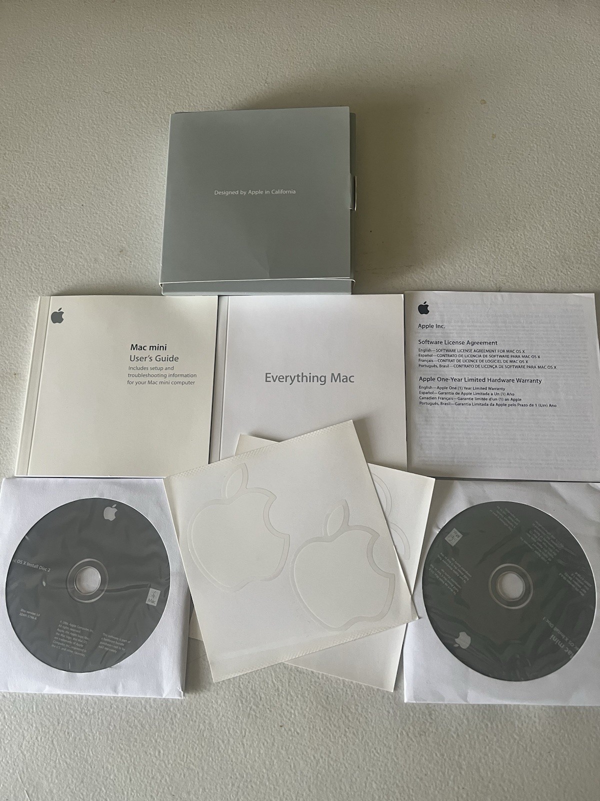 Apple Mac Mini OS X Print & Media Kit (2005) – Complete Manuals & Discs Set.