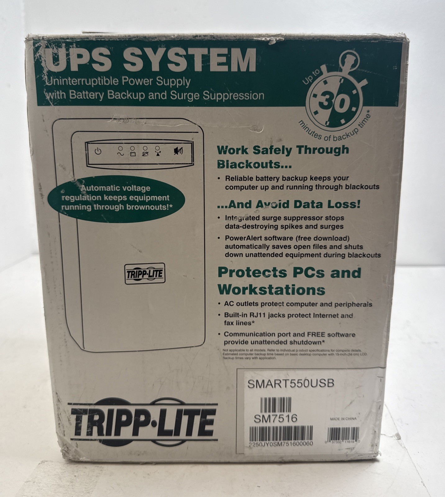 NEW Tripp Lite UPS SM7516 30 Min Back Up Time Surge Suppression 500VAC Open Box