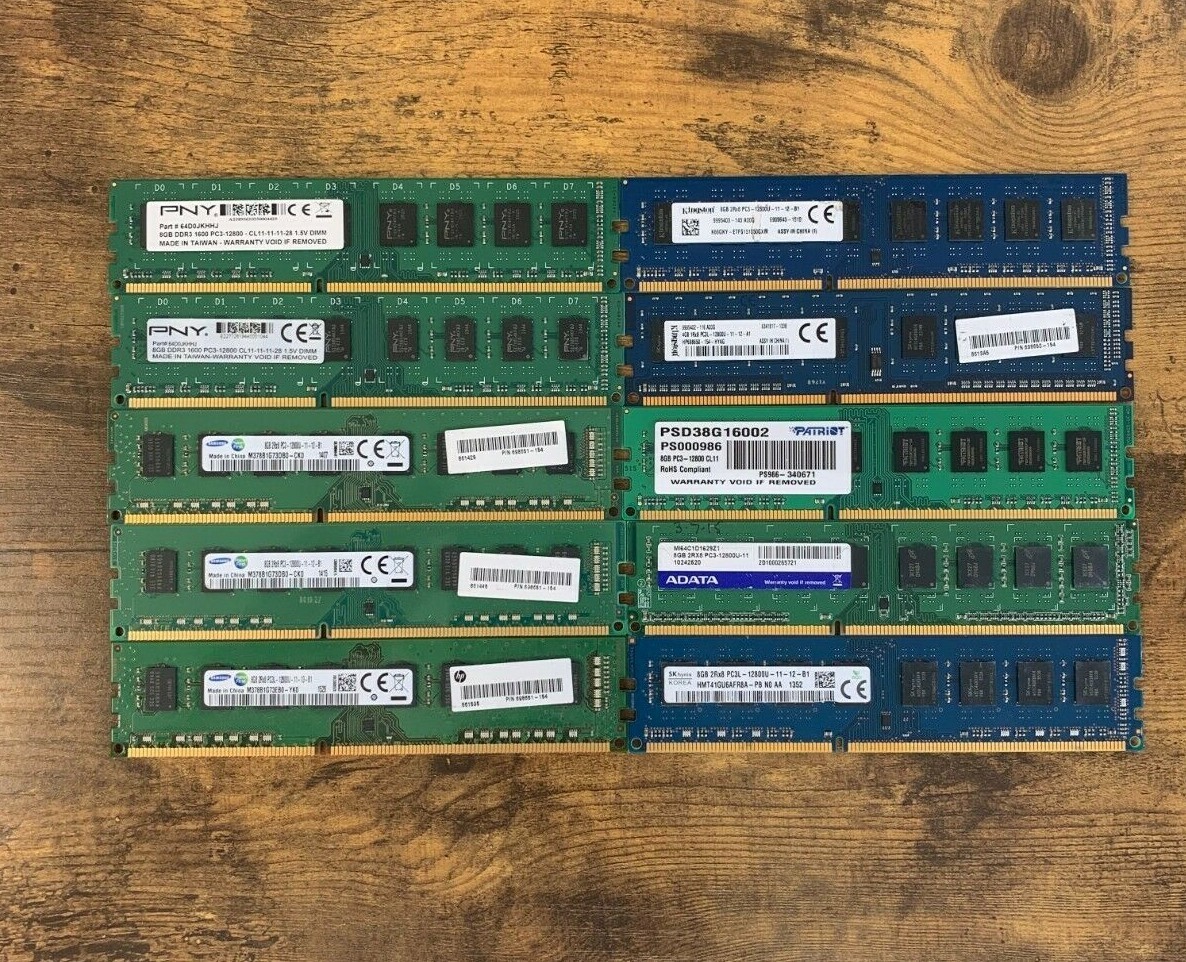 [ BULK LOT of 10] UNITS of 8GB DDR3 Desktop RAM SAMSUNG, HYNIX etc. (10x)