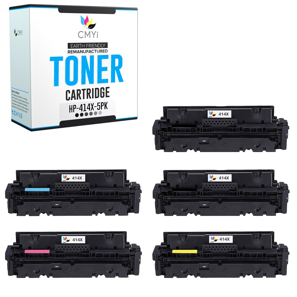 5-Pack CMYi Replacement 414X Printer Cartridges for HP Color LaserJet Pro M454dn