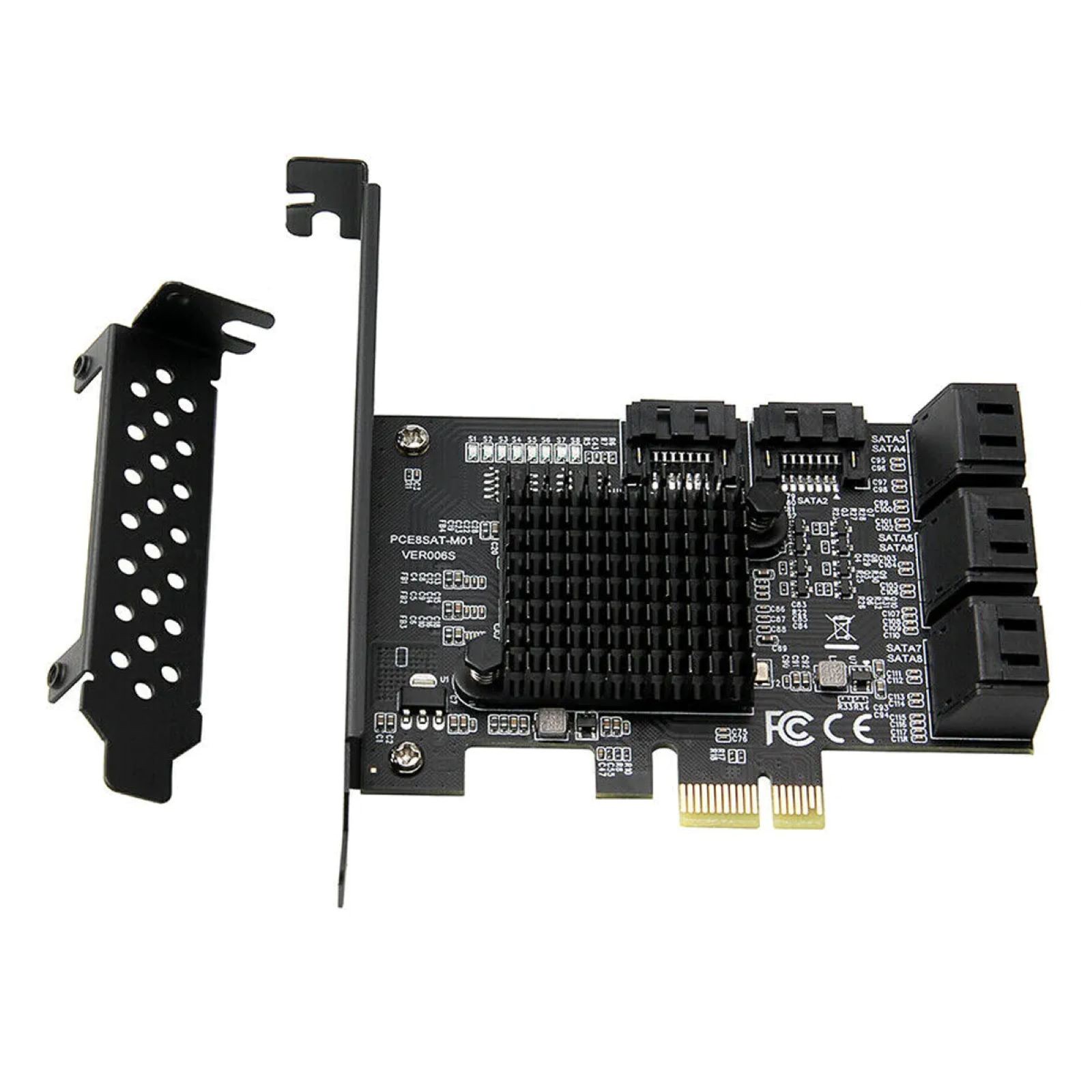 1Pc Expansion Card Controller Adapter PCI-Express to 8-Ports SATA 3.0 6G For HDD