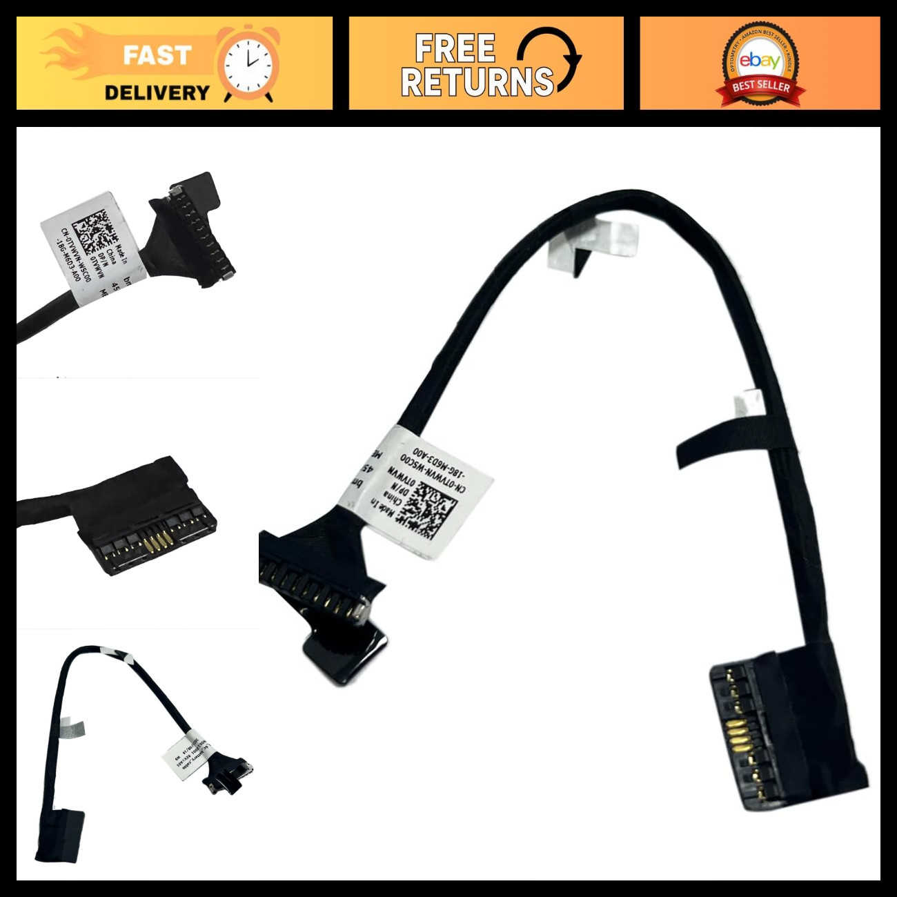 Replacement Battery Power Cable for Dell Latitude 5521 - High-Quality, Durable