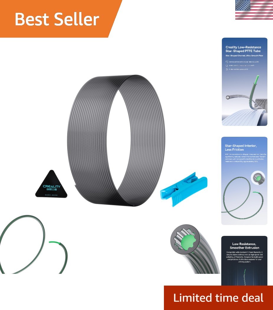 Upgraded Low-Resistance PTFE Tube 4M with Cutter– Star-Shaped Channel for Ult...
