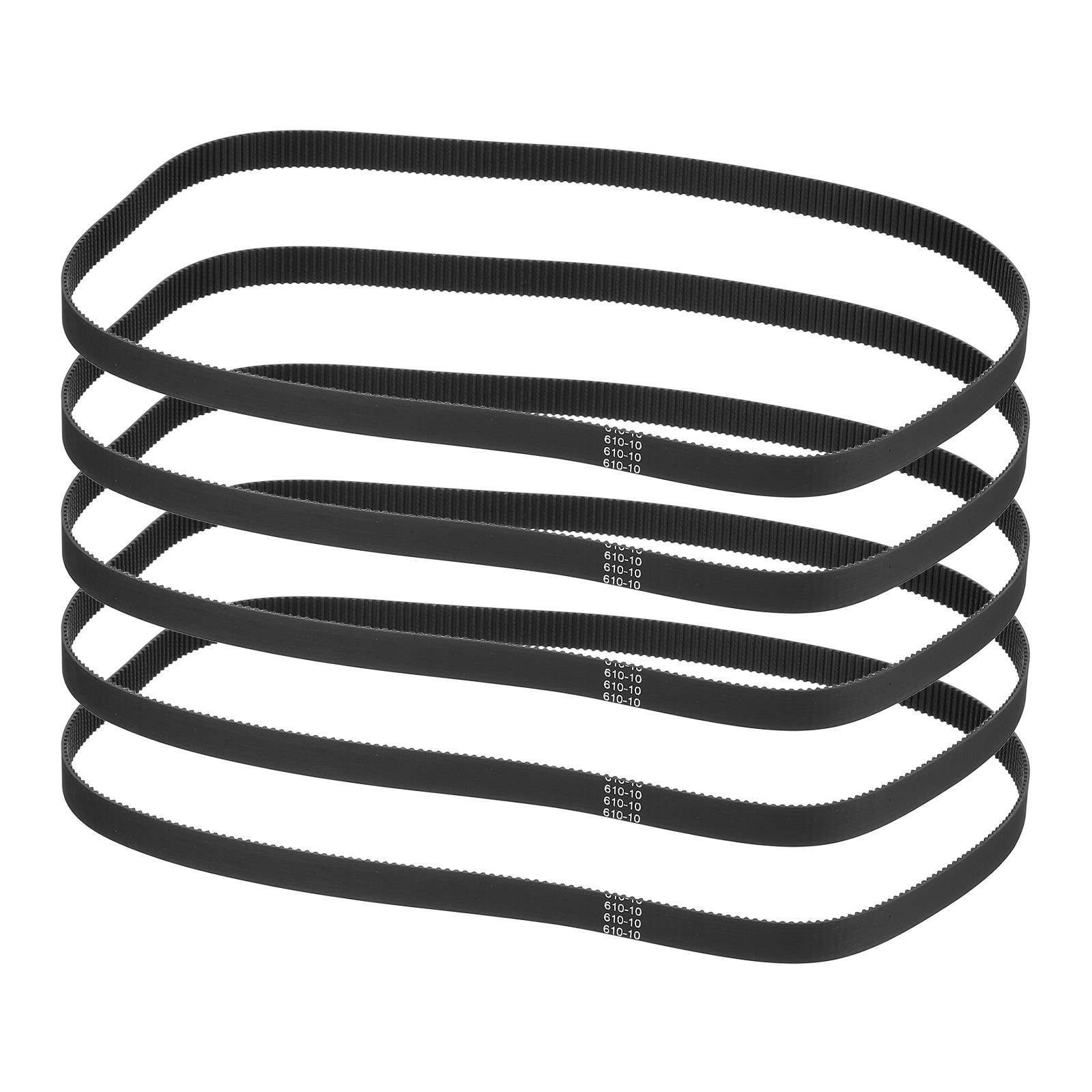 610mm GT-2 Timing Belt, 5pcs 10mm Width 2mm Pitch 3D Printing Closed Loop, Black