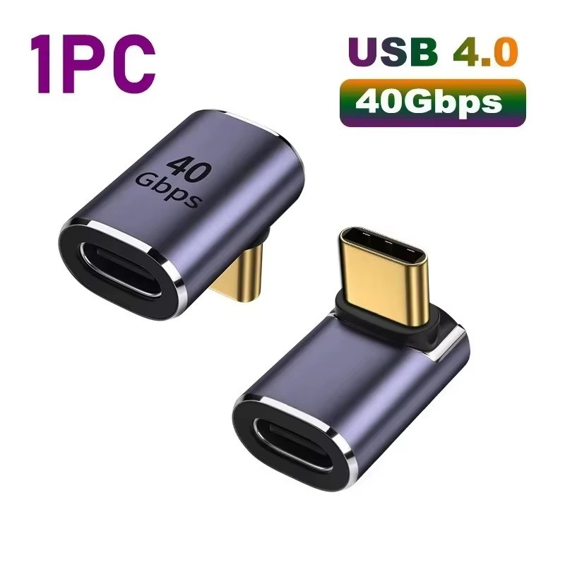 USB 4.0 Type-C Adapter 100W PD 40Gbps 8K 60Hz U-Shaped Male to Female ✅