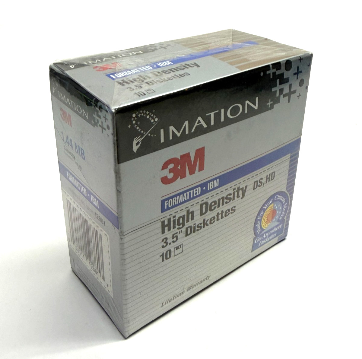 Vintage lot of 10 - 3M High Density 3.5" Diskettes IBM Formatted DS HD NEW
