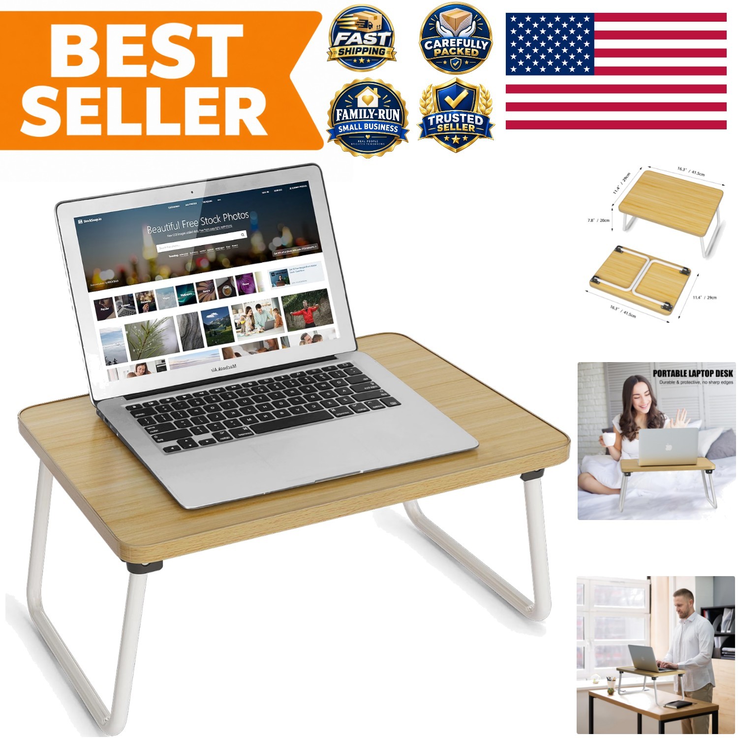 Lap Desks Laptop Tray for Bed or Couch, Breakfast Serving Tray