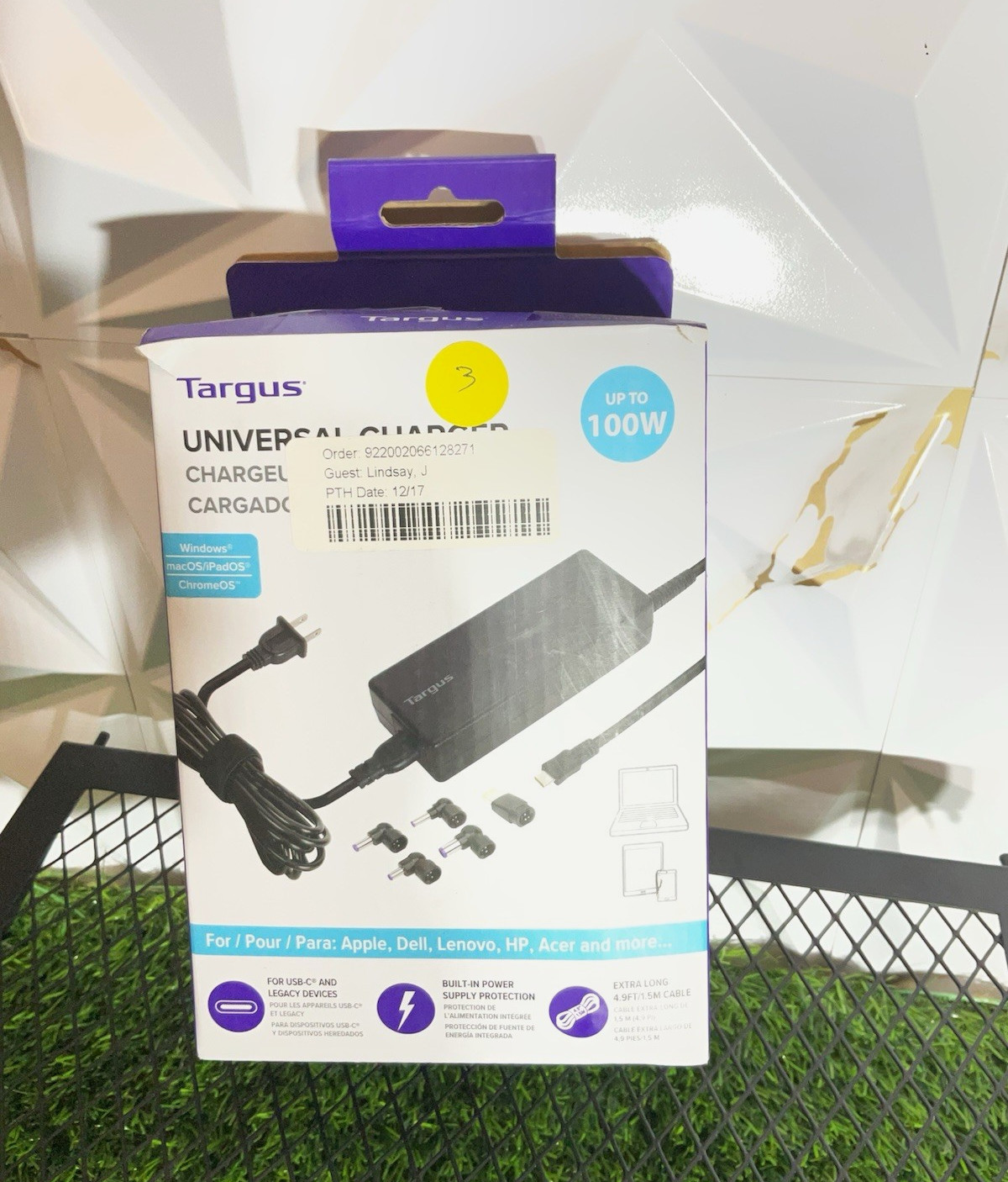 Targus 100W Universal Laptop Charger Power Adapter w/ Tips, Black