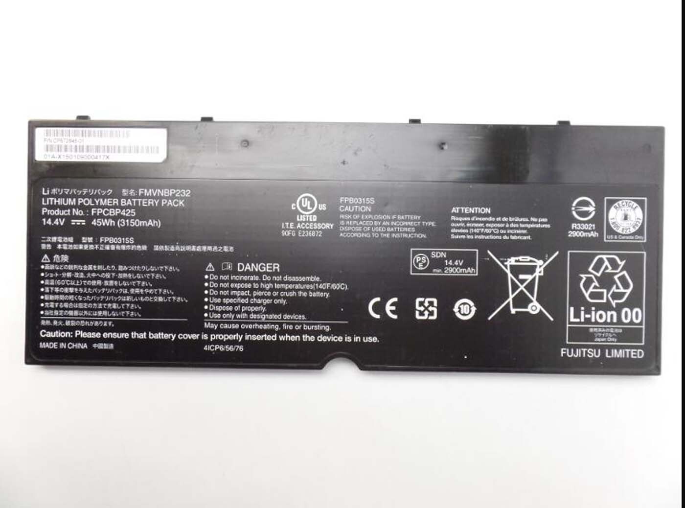 2026 Genuine Battery FMVNBP232 FPCBP425 For Fujitsu LifeBook T904 T935 T936 U745
