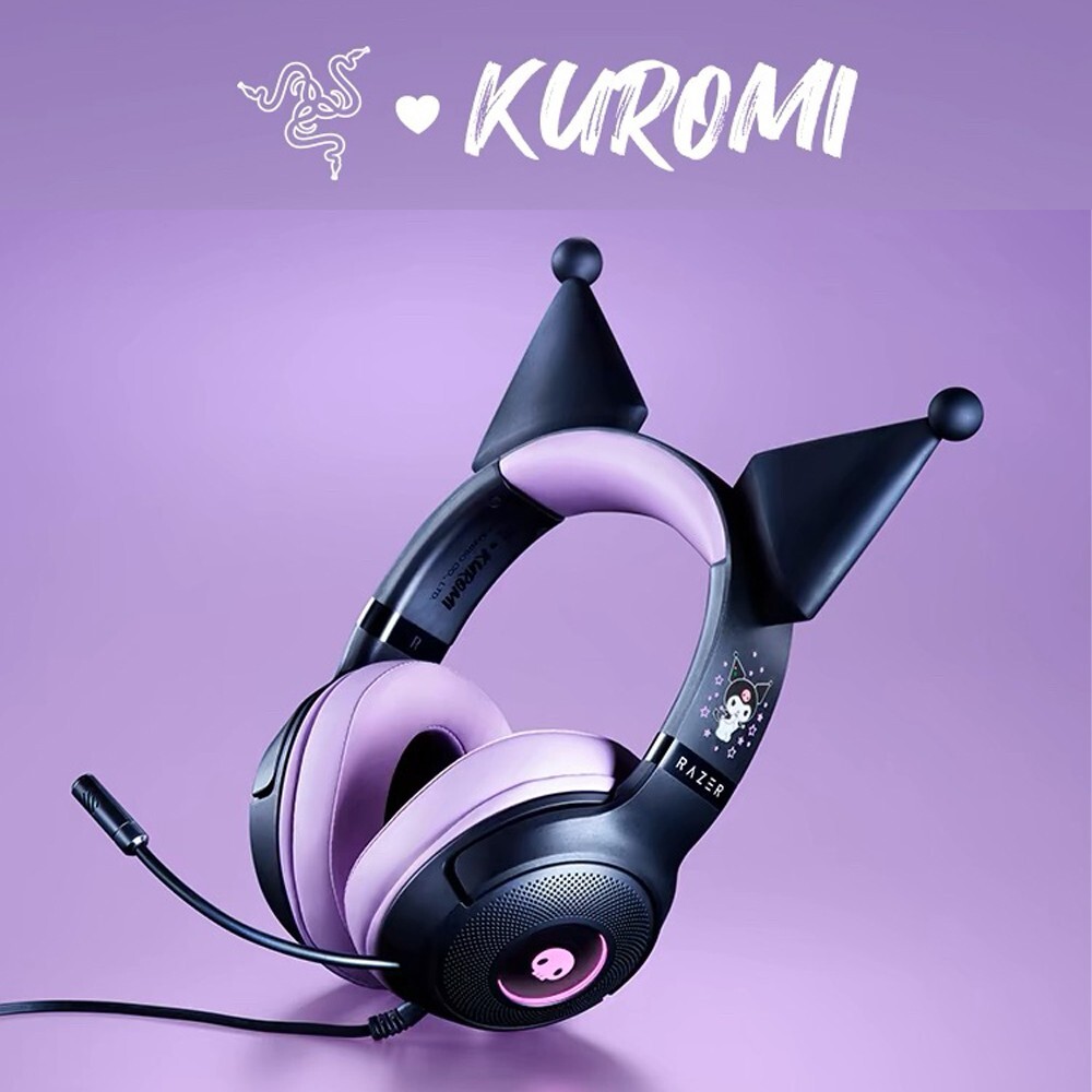 Razer x Sanrio Kuromi Kraken V2 Wired Headset Headphone Limited Edition