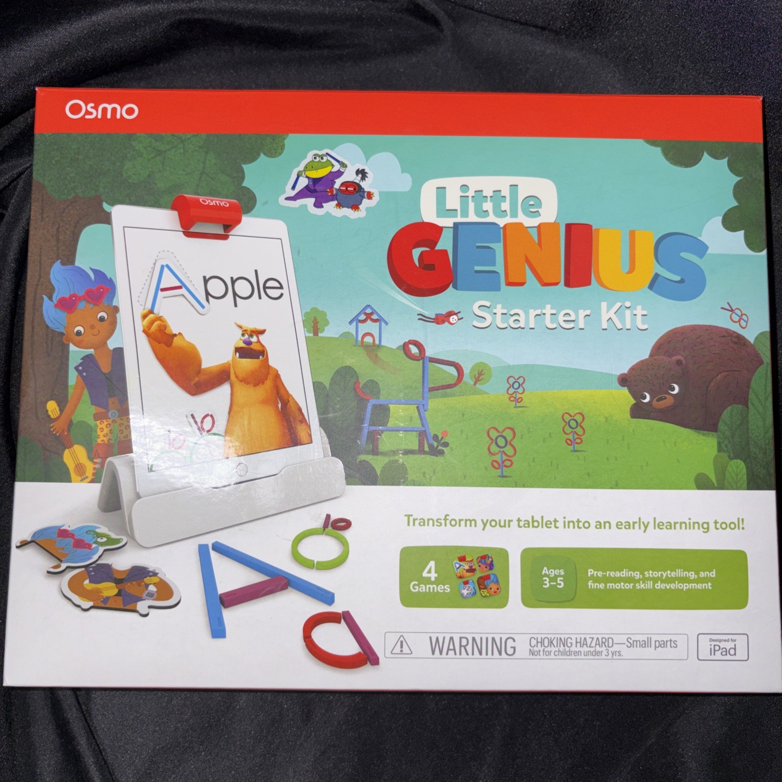Osmo Little Genius Starter Kit for iPad 901-00032 / 6 Game apps Kid Core open Bx