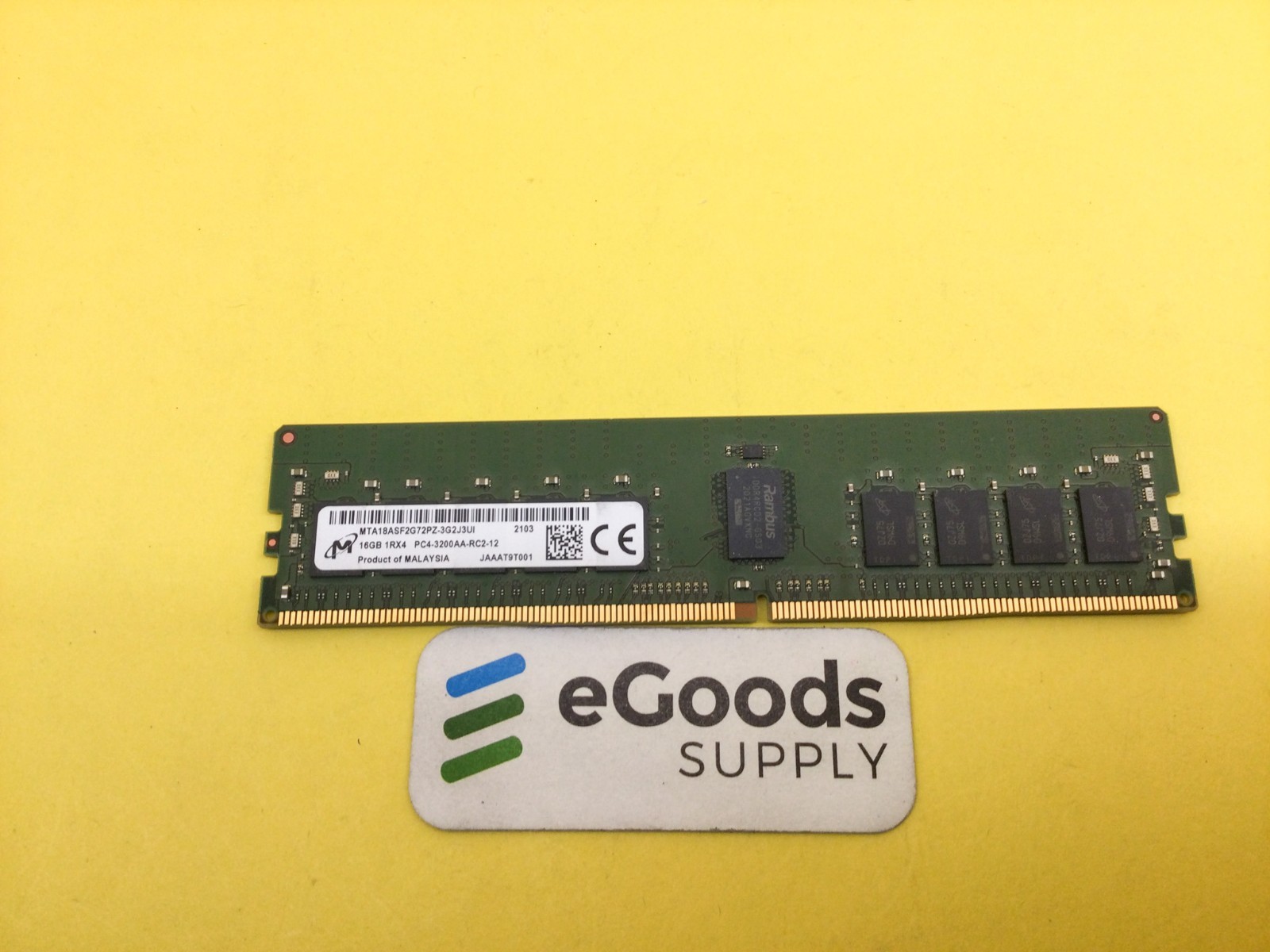 MTA18ASF2G72PZ-3G2J3 Micron 16GB 1Rx4 DDR4 PC4-3200AA-RC2-12 Server Memory RAM