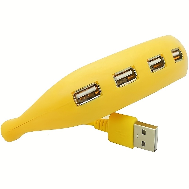 Banana - Shaped 4 - Port USB 2.0 Hub for Effortless Connectivity for Laptop Use