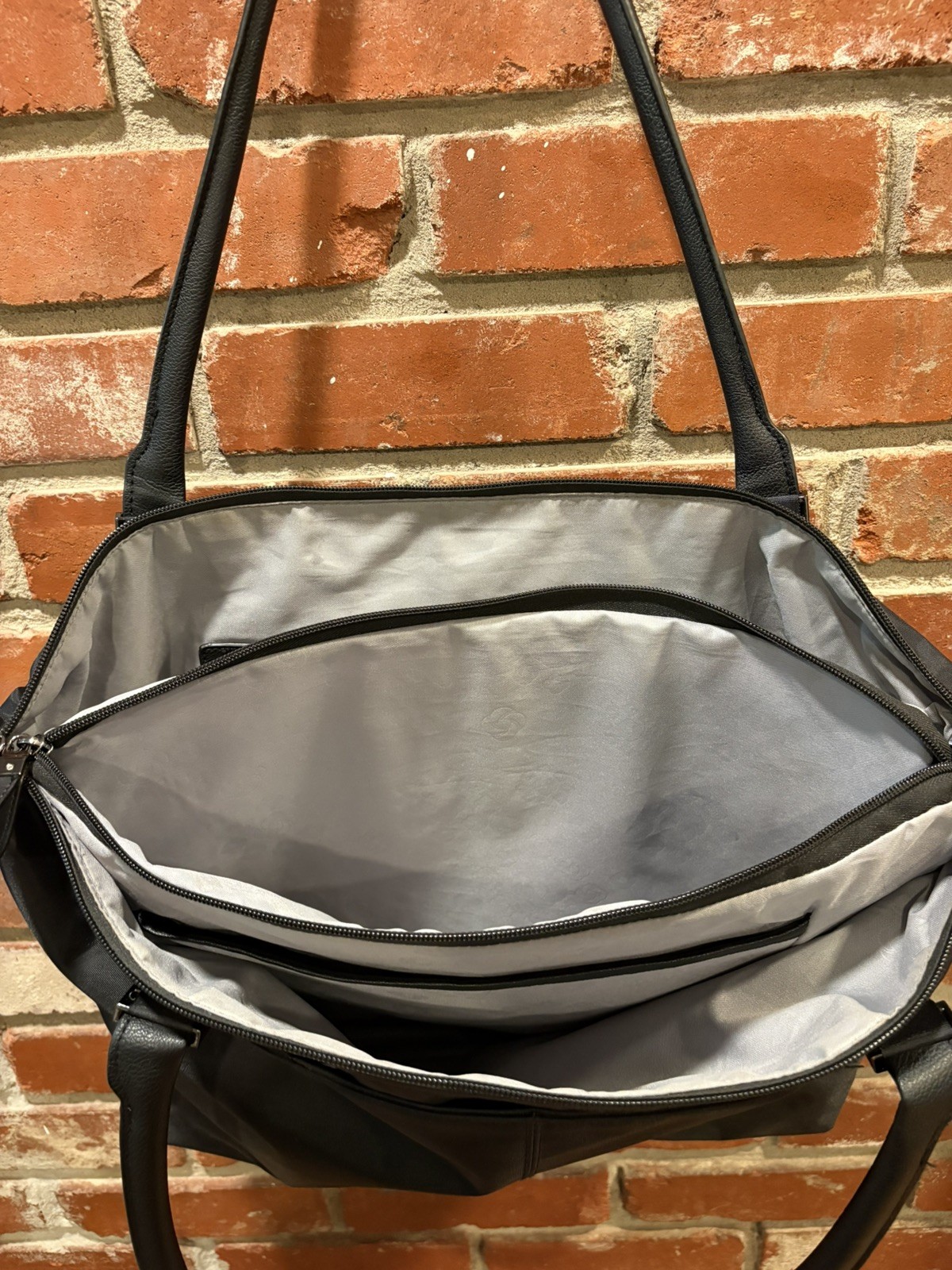 Samsonite Black Nylon Laptop Tote Bag Travel Carry On Work Shoulder Bag