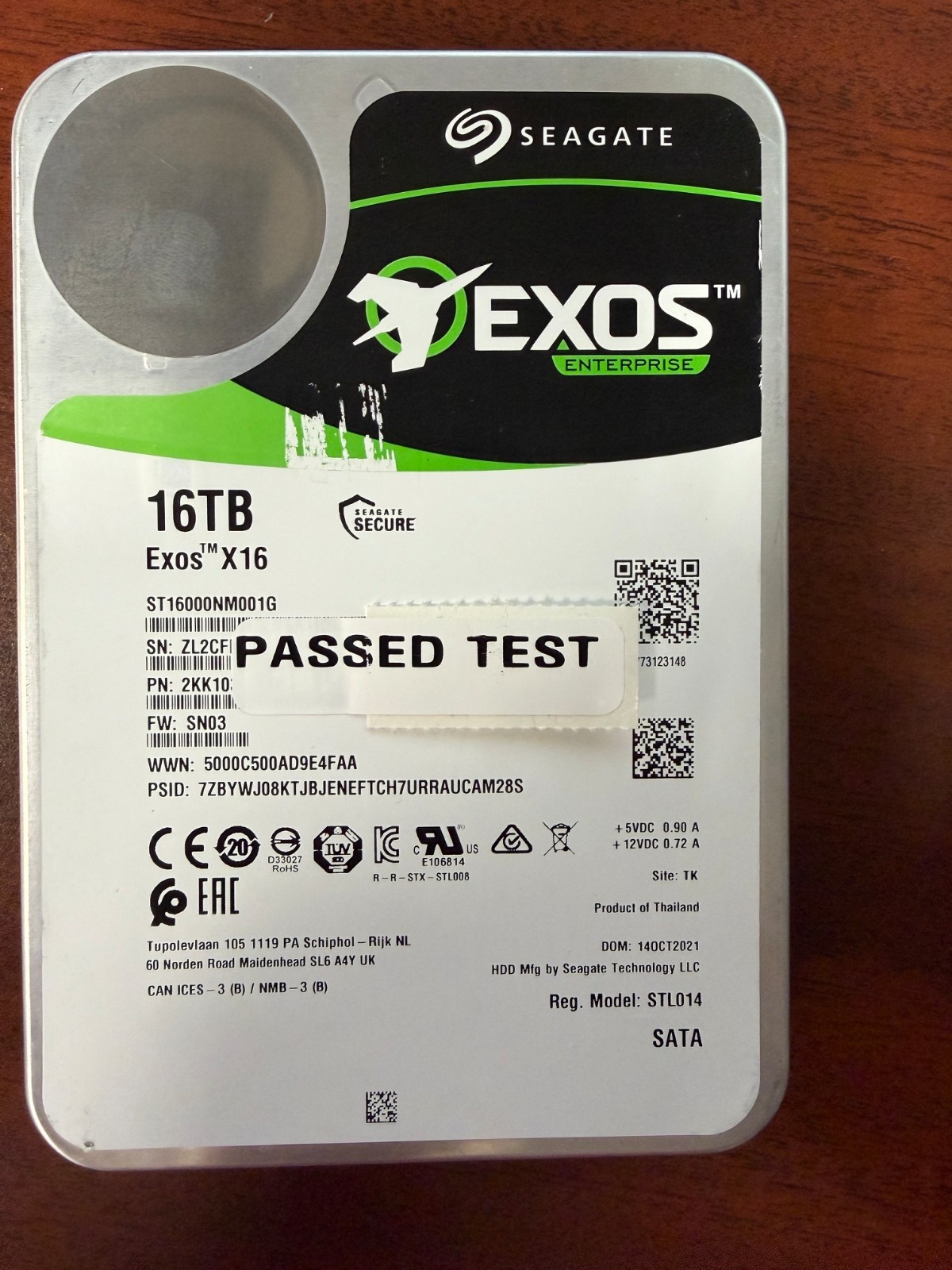 Seagate Exos X16 16TB ST16000NM001G 7200RPM Enterprise HDD*USED GREAT CONDITION*