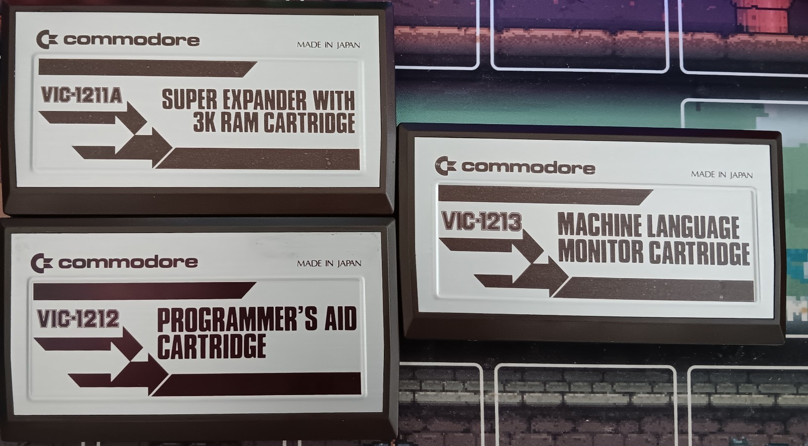 Commodore VIC-20 VIC-1001 Cartridge Lot RARE Early Brown Japan Variant Untested