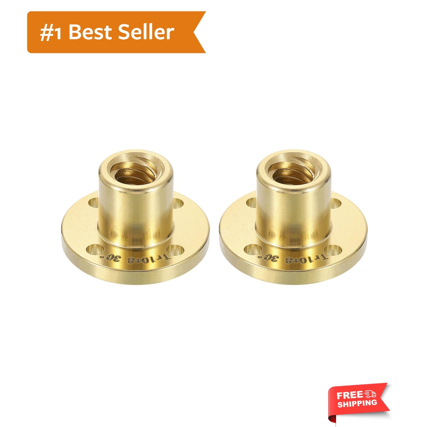 Corrosion-Resistant 2 Pcs Brass Lead Screw Nut, 4 Start & 8mm Lead for Precision