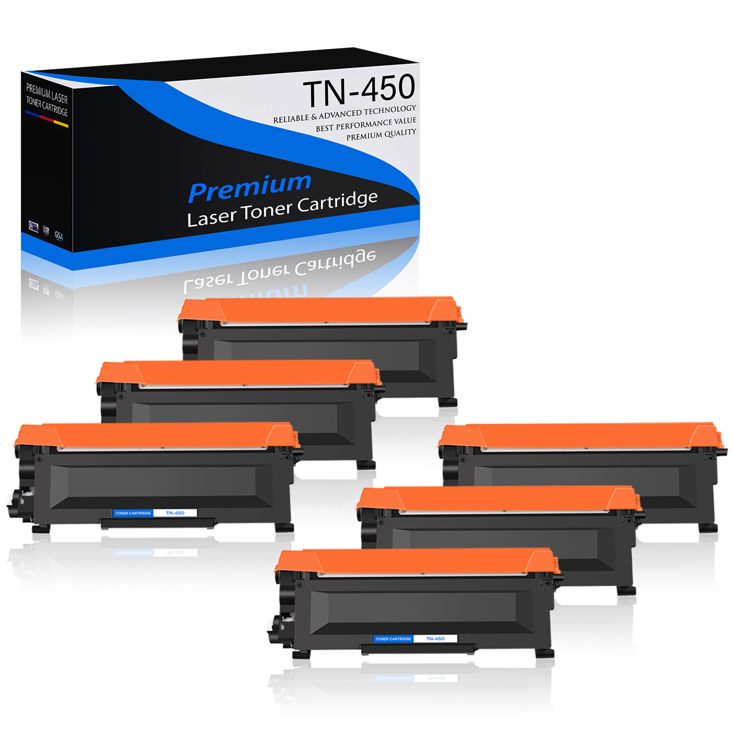 6PK TN450 Toner Cartridge for Brother MFC-7240 MFC-7360N MFC-7365DN 7460DN INK