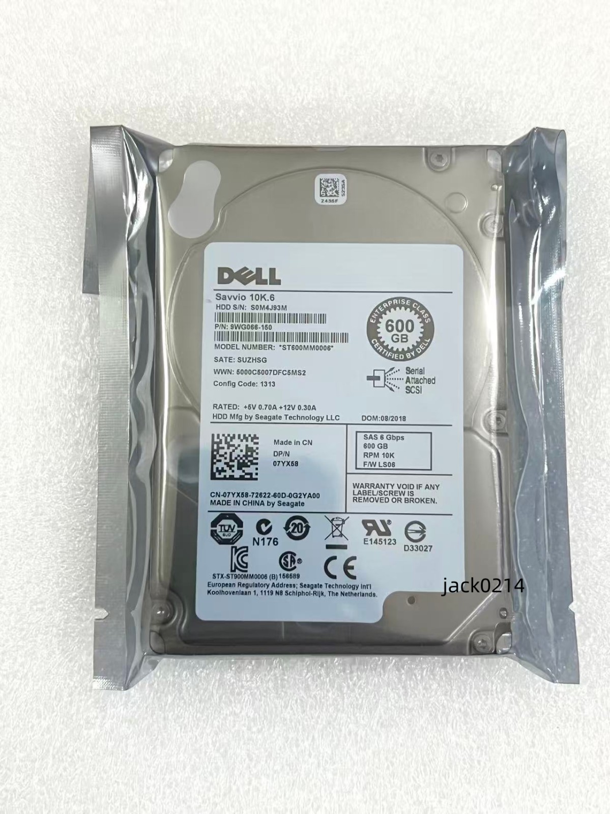 DELL ST600MM0006 SEAGATE 600GB 10K.6 2.5'' 6Gb/s SAS Hard Drive