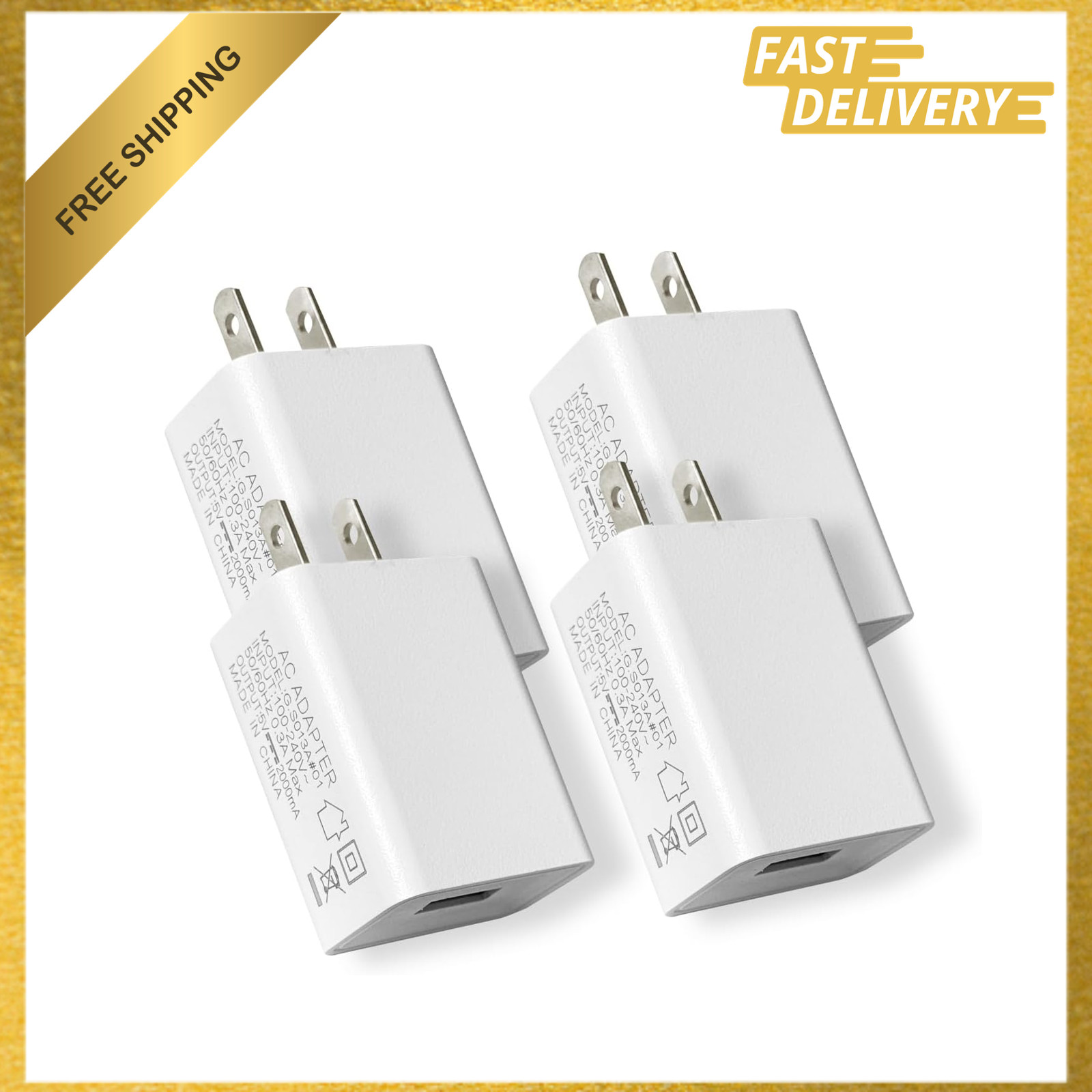 4 Pack USB A Charger Block 5V 2A for Phones Tablets Compatible with Samsung LG