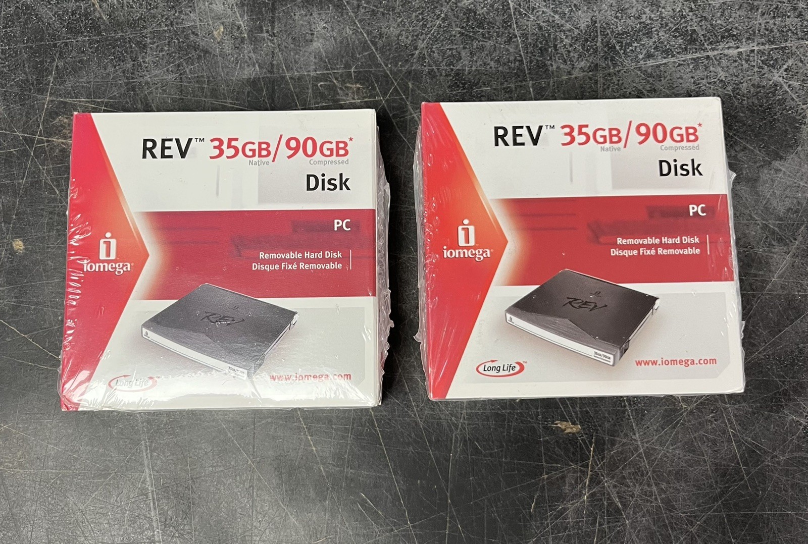 Factory Sealed  Iomega REV 35GB / 90GB Iomega Removable Hard Disks 2PK