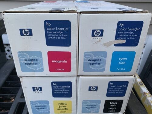 Qty.8 HP Color Genuine Toner Cartridges C4191A C4192A C4193A C4194A (2 sets)