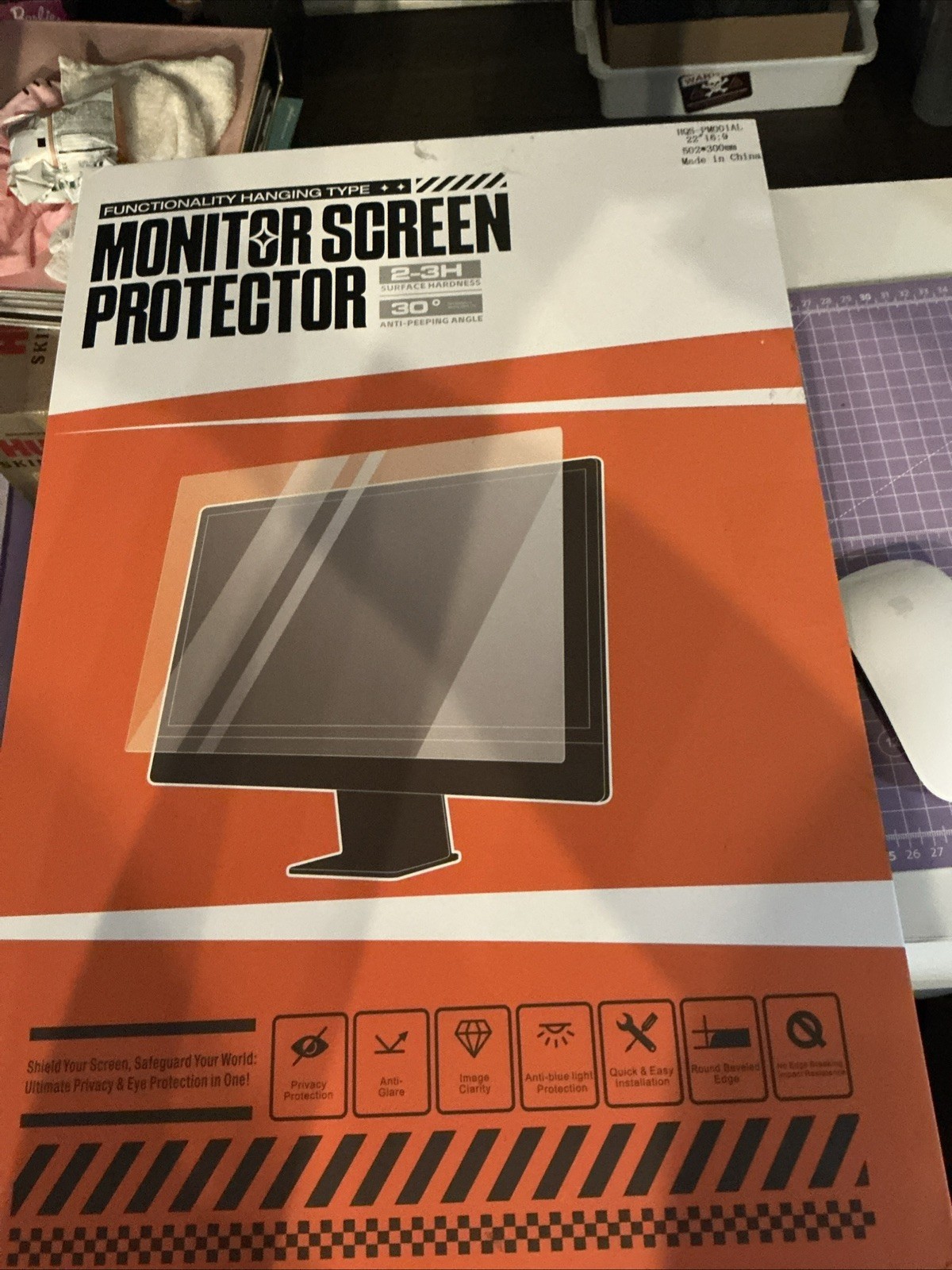 JEEETINTX 24" Magnetic Privacy Screen Filter 16:9 Anti-Glare Blue Light Monitor