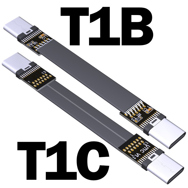 ADT-Link Usb3.1 Flat Soft Extension Cable C Male Type-c Angle 90° ADT Gen2x1 New