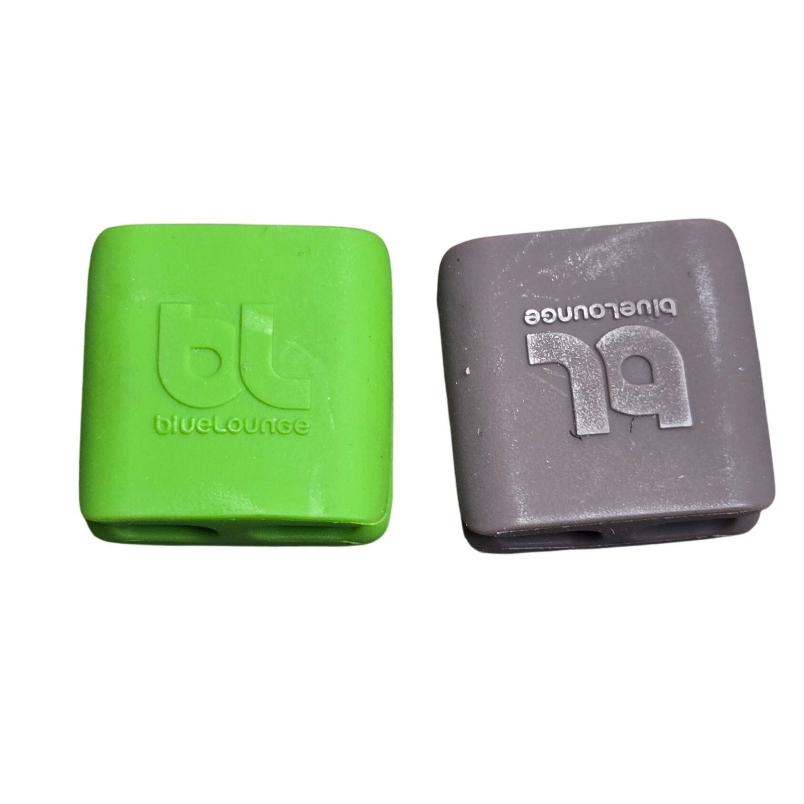 Bluelounge CableClip Small Rubber Cord Organizer Clips Green Gray Lot of 2