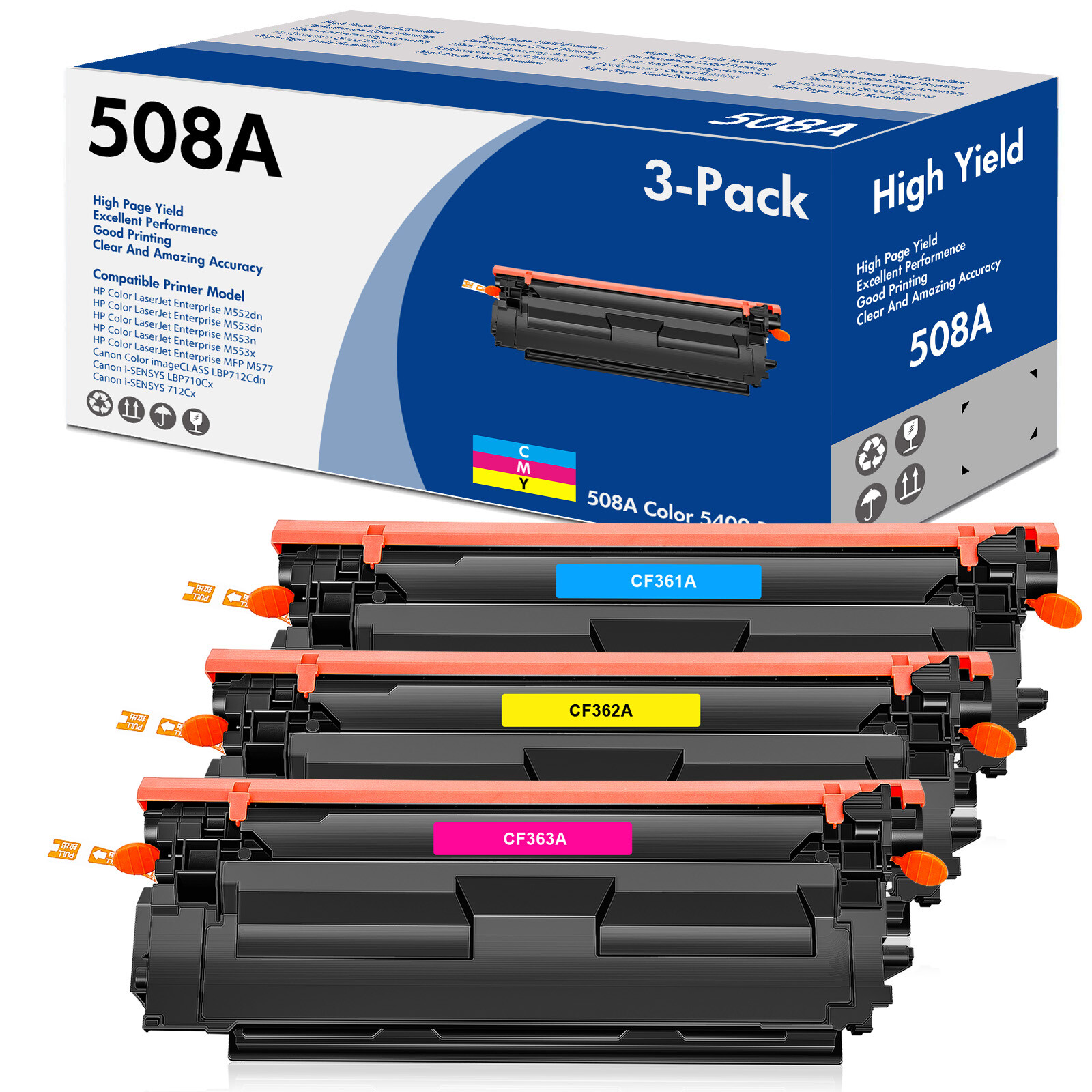 Toner Compatible With HP CF360A 508A LaserJet Enterprise M552dn M553dn M577d MFP