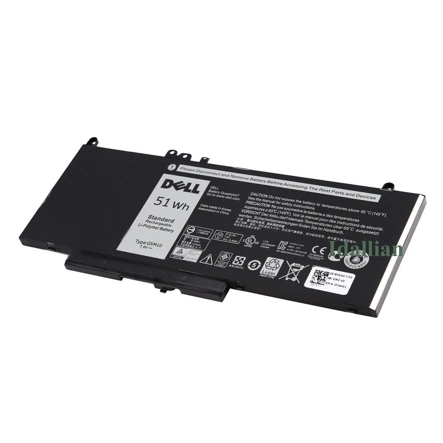 Genuine 51WH G5M10 Battery for Dell Latitude E5450 E5550 E5570 E5470 E5270 8V5GX