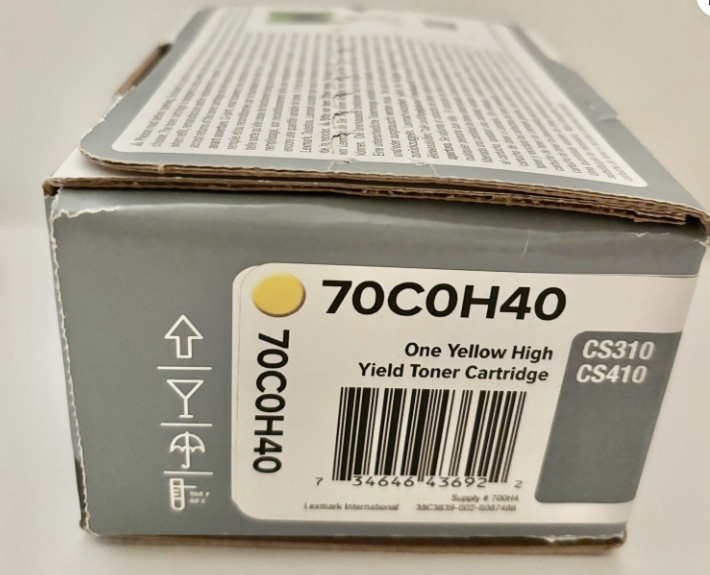 Genuine Lexmark 70C0H40 (700H4) Yellow High-Yield Toner - Factory Sealed