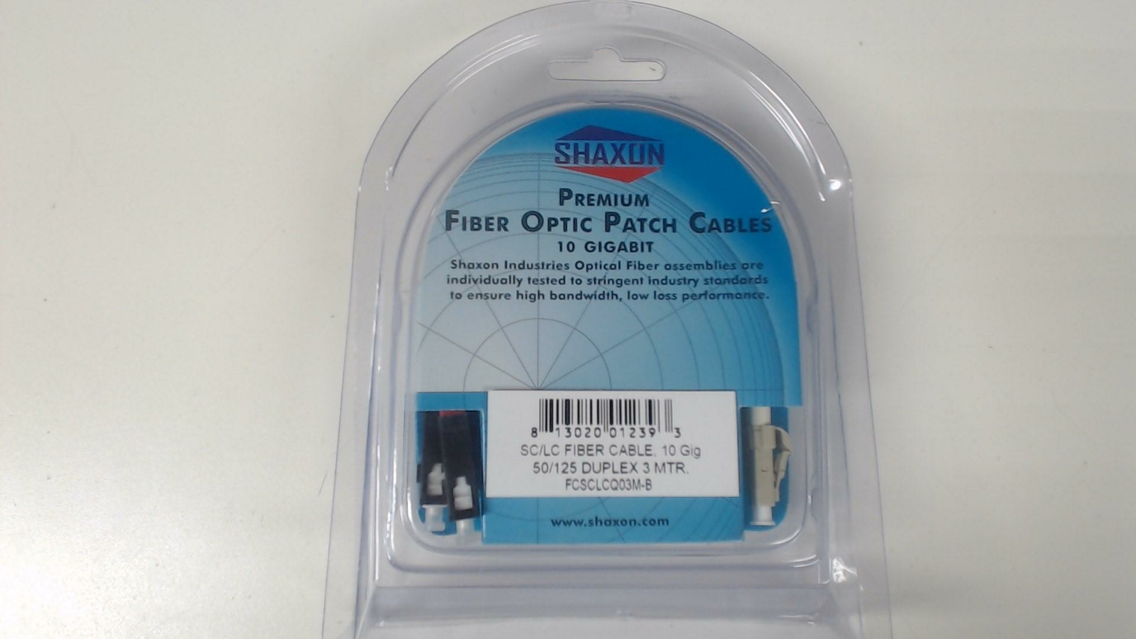 SC / LC Fiber Cable 10 Gig 50/125 Duplex 3 Meters - Aqua - Shaxon
