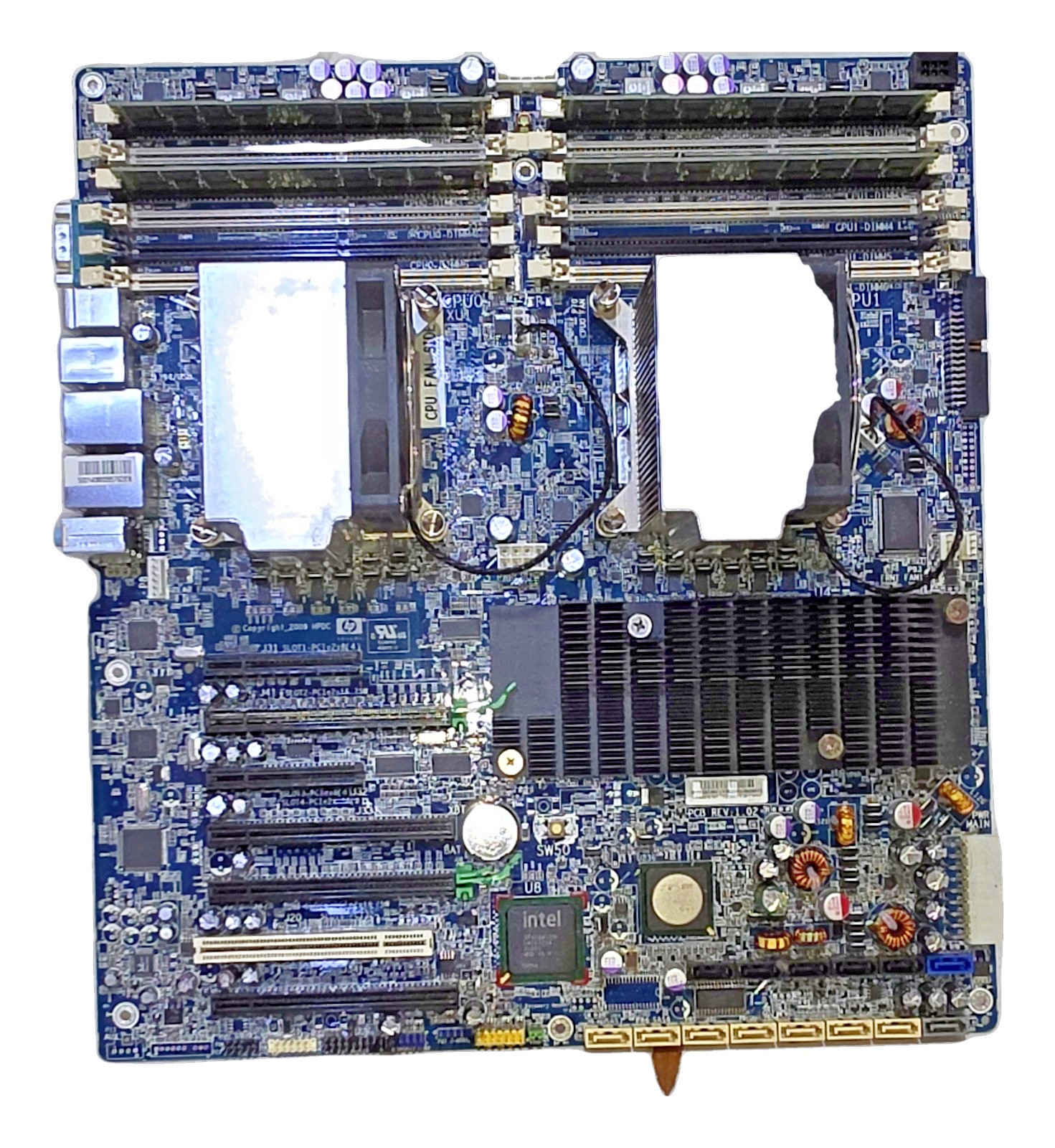 HP Z800 Motherboard 591182-001 460838-003 Dual Xeon X5650 32GB RAM 16GB per CPU