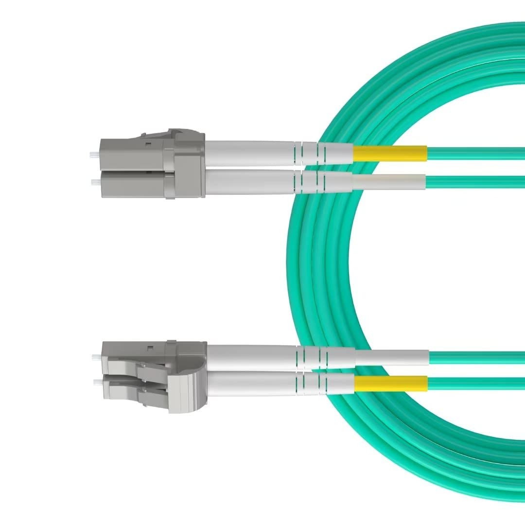 15 PCS Duplex 50/125 LC-LC 3M OM3 Aqua Fiber Patch Cables