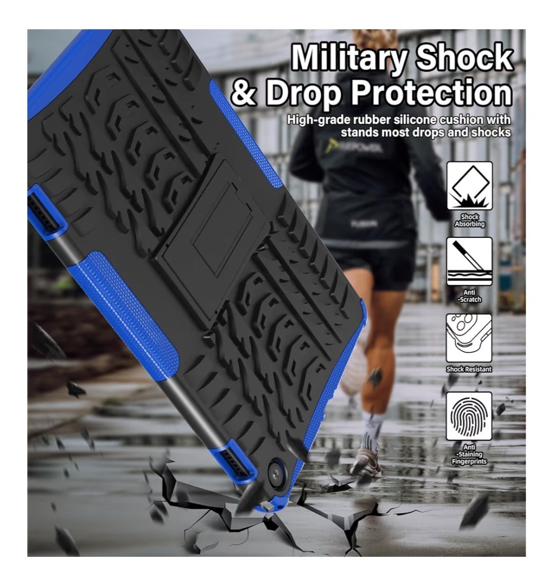 Shockproof Impact Resistant Stand Case for Amazon Fire Max 11 2023 Black/Blue