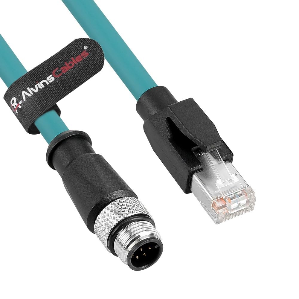 M12 A-Code 8 Pin Male to RJ45 Cat6a Ethernet Cable for Industrial Automation 20m