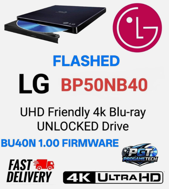 LG WP50NB40 External UHD Friendly 4K Blu-ray Burner LibreDrive MakeMKV Flashed