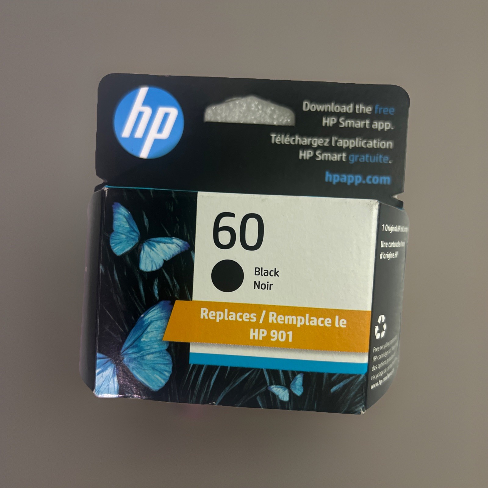 hp original ink cartridge 60 black Exp 10/26